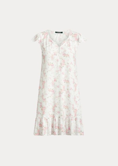 Camisa De Dormir Ralph Lauren Mujer Blancos / Rosas Multicolor - Cotton-Blend - ZJTXM5612